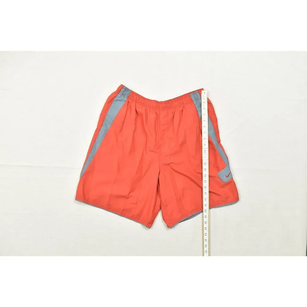 Nike Men's Size XL Orange Gray Athletic Swim Trunks Shorts Board Shorts Mesh Lin